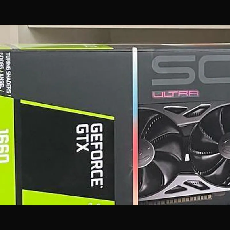 Caja de la tarjeta gráfica EVGA GeForce GTX 1660 SC Ultra con doble ventilador